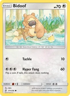 Bidoof, Unified Minds No. 171 Normal