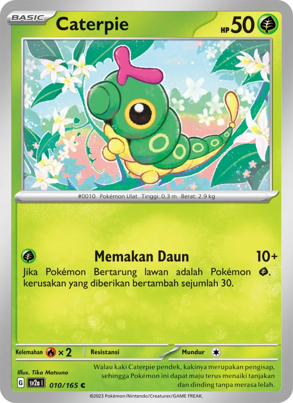 Caterpie, Kartu Pokémon 151 No. 010
