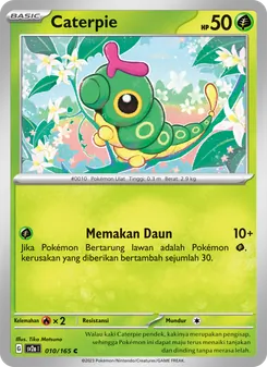 Caterpie, Kartu Pokémon 151 No. 010 Normal