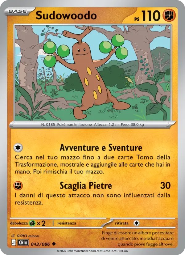 Sudowoodo, Caos Nascente No. 043