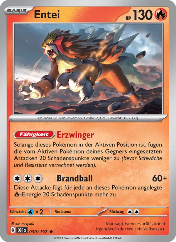 Entei, Obsidian Flammen Nº 030