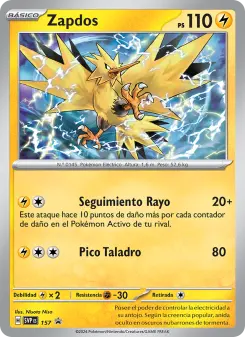 Zapdos, SVP Black Star Promos Nº 157 Holo