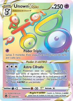 Unown V-ASTRO, Tempestad Plateada Nº 199 Holo