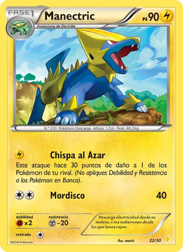 Manectric, Kit de Entrenador XY (Pikachu Enmascarada) Nº 22