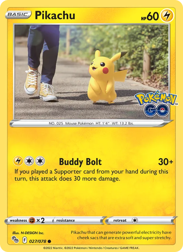 Pikachu, Pokémon GO No. 027