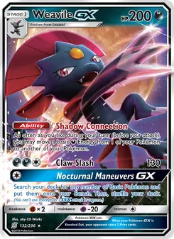 Weavile GX, Unified Minds No. 132 Normal