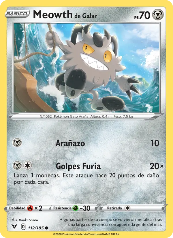 Meowth de Galar, Voltaje Vívido No. 112