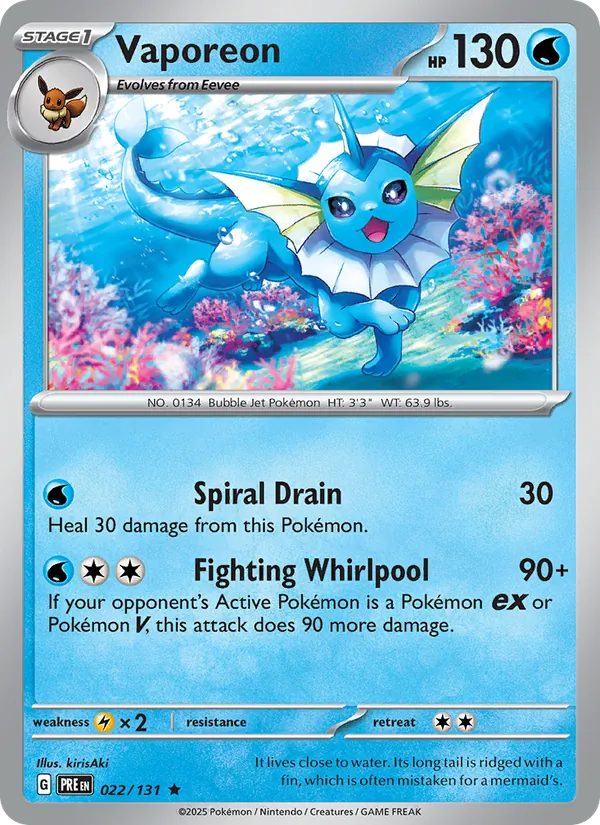 Vaporeon, Prismatic Evolutions Nº 022