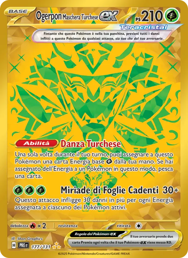 Ogerpon Maschera Turchese-ex, Evoluzioni Prismatiche Nº 177
