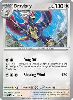 Braviary, Surging Sparks No. 153 Normal