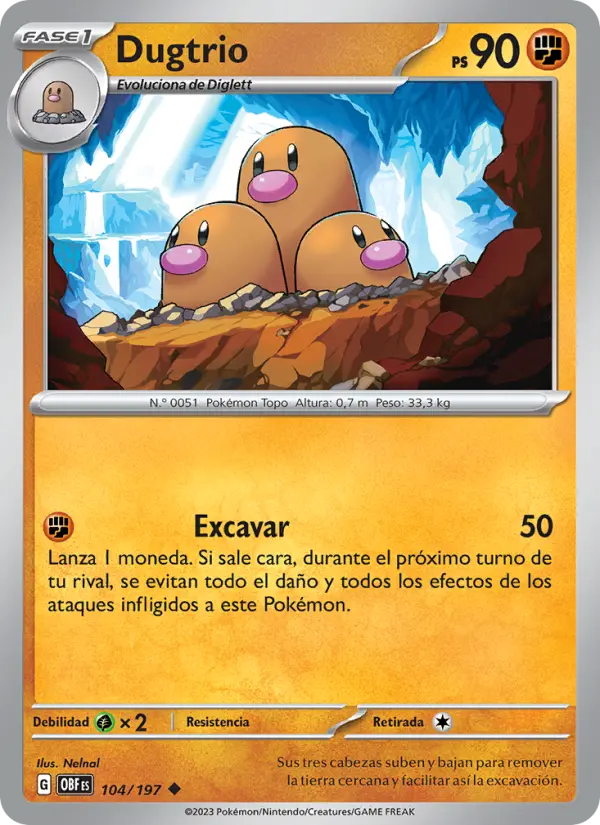 Dugtrio, Llamas Obsidianas Nº 104