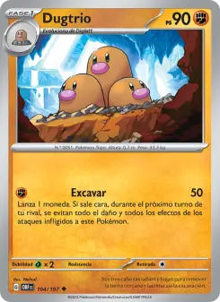 Dugtrio, Llamas Obsidianas Nº 104 Normal