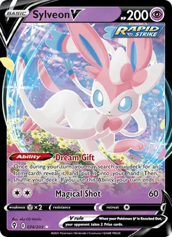 Sylveon V, Evolving Skies No. 74 Holo