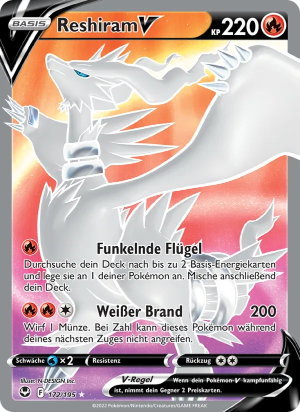 Reshiram V, Silberne Sturmwinde No. 172
