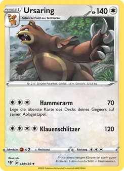 Ursaring, Flammende Finsternis Nº 139 Normal