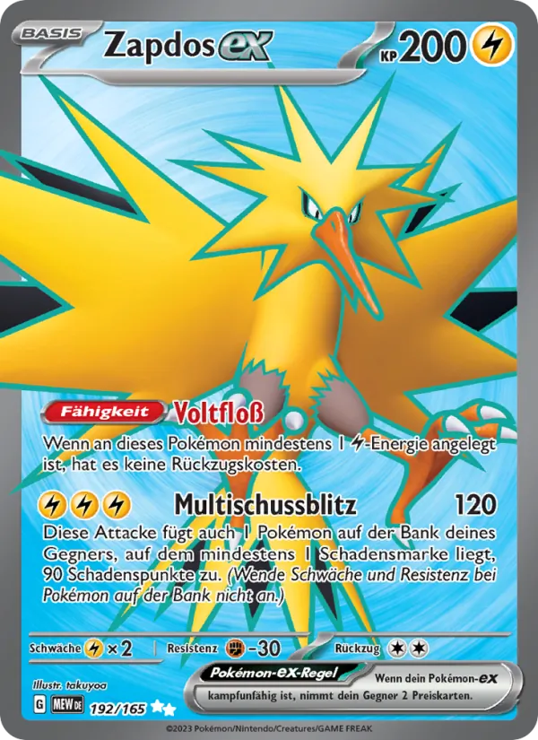 Zapdos-ex, 151 Nº 192