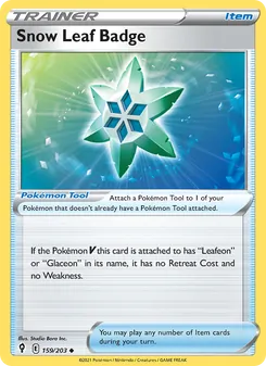 Snow Leaf Badge, Evolving Skies Nº 159 Normal