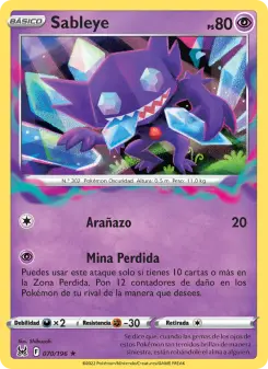 Sableye, Origen Perdido Nº 070 Reverse