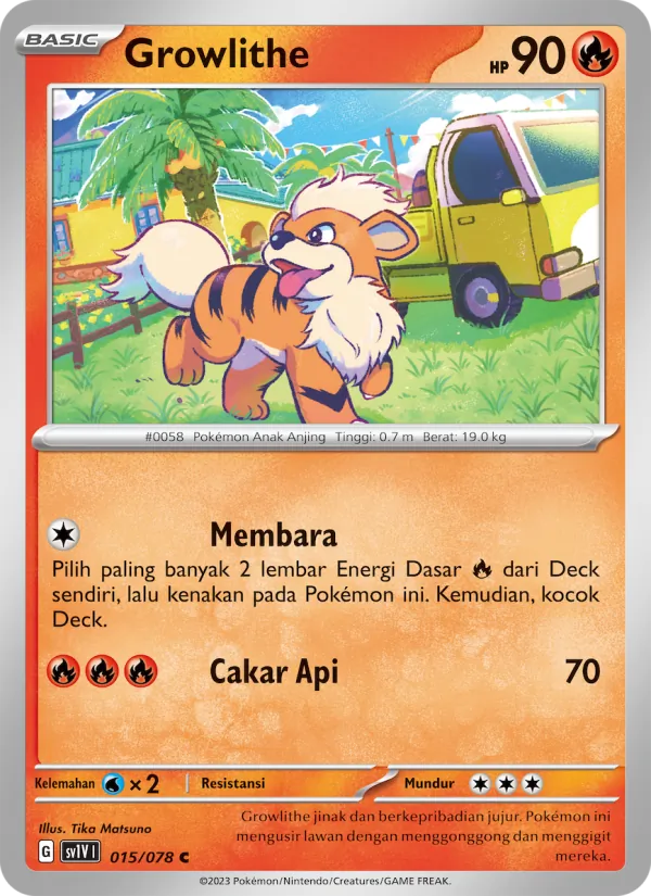 Growlithe, Violet ex No. 015