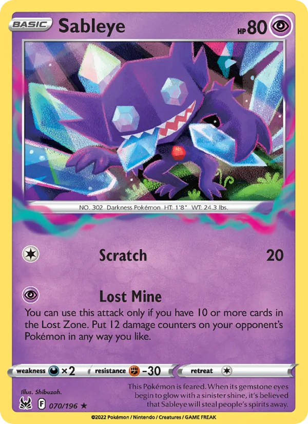 Sableye, Lost Origin No. 070