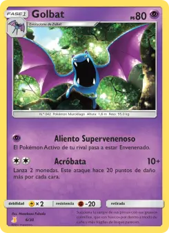 Golbat, Kit de Entrenador Sol y Luna (Raichu de Alola) Nº 6 Normal