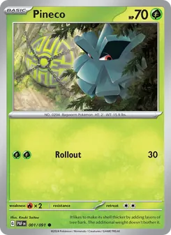 Pineco, Paldean Fates No. 001