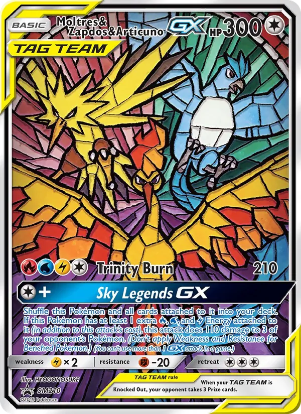 Moltres & Zapdos & Articuno GX, SM Black Star Promos No. SM210