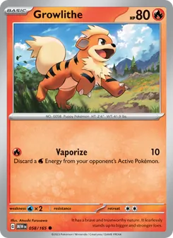 Growlithe, 151 No. 058 Normal