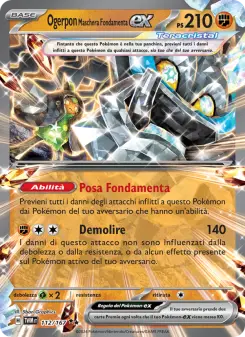 Ogerpon Maschera Fondamenta-ex, Crepuscolo Mascherato Nº 112 Holo
