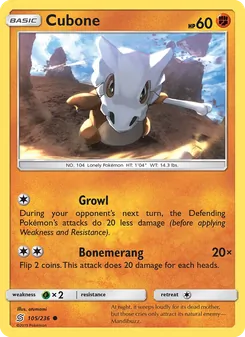 Cubone, Unified Minds No. 105 Normal
