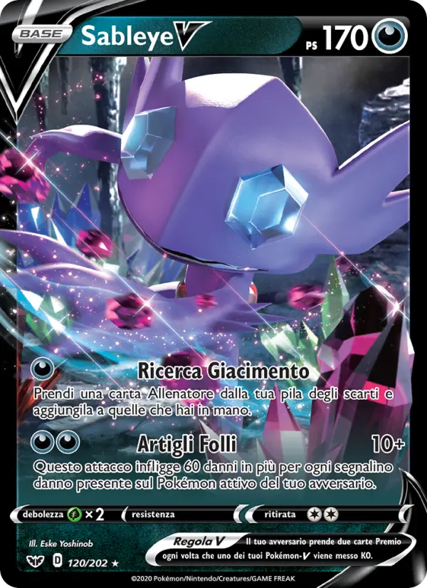 Sableye V, Spada e Scudo No. 120