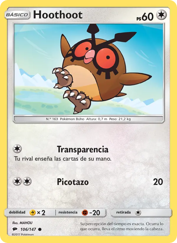 Hoothoot, Sombras Ardientes No. 106