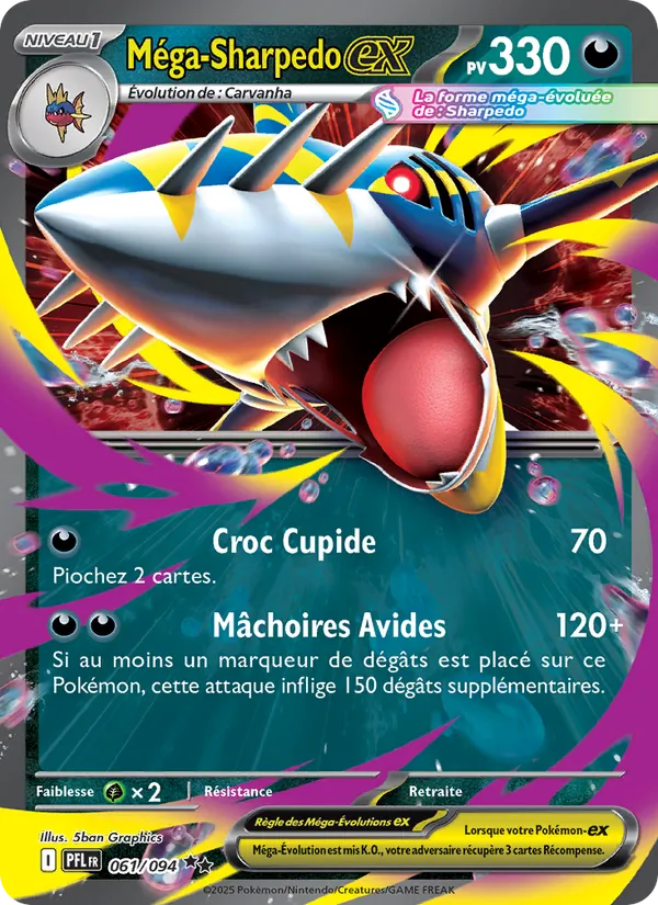 Méga-Sharpedo-ex, Flammes Fantasmagoriques Nº 061