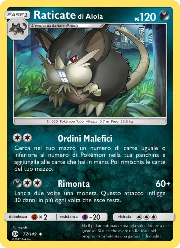 Raticate di Alola, Sole e Luna Nº 77