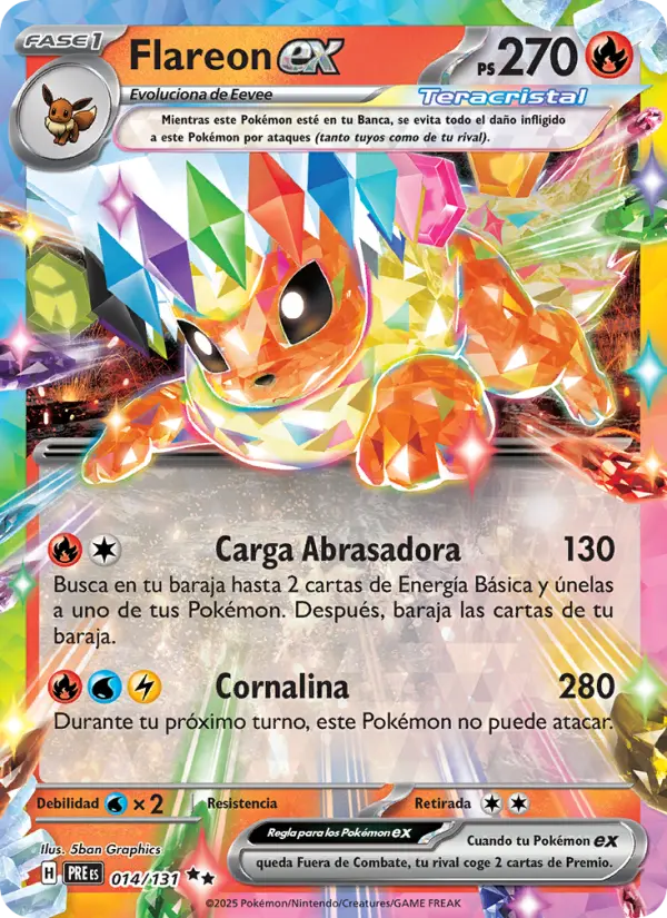 Flareon ex, Evoluciones Prismáticas No. 014