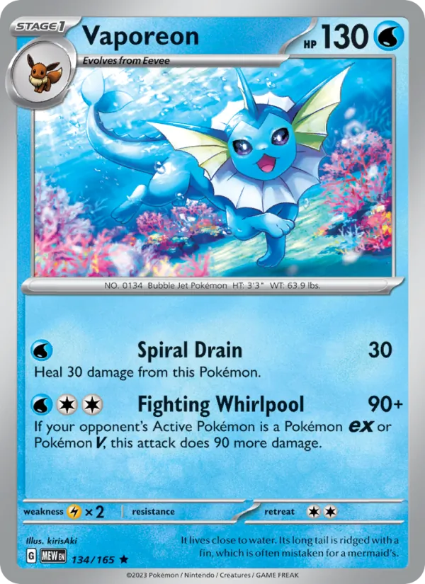 Vaporeon, 151 No. 134