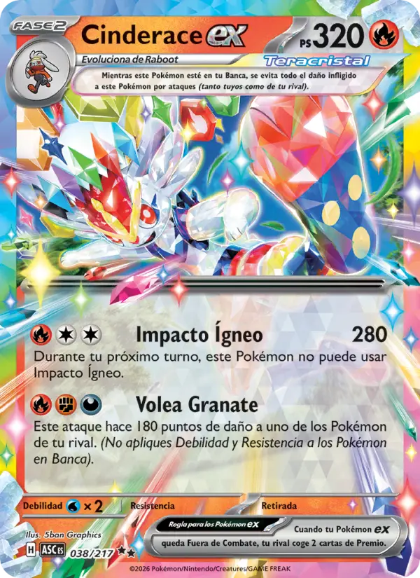 Cinderace ex, Héroes Ascendentes No. 038