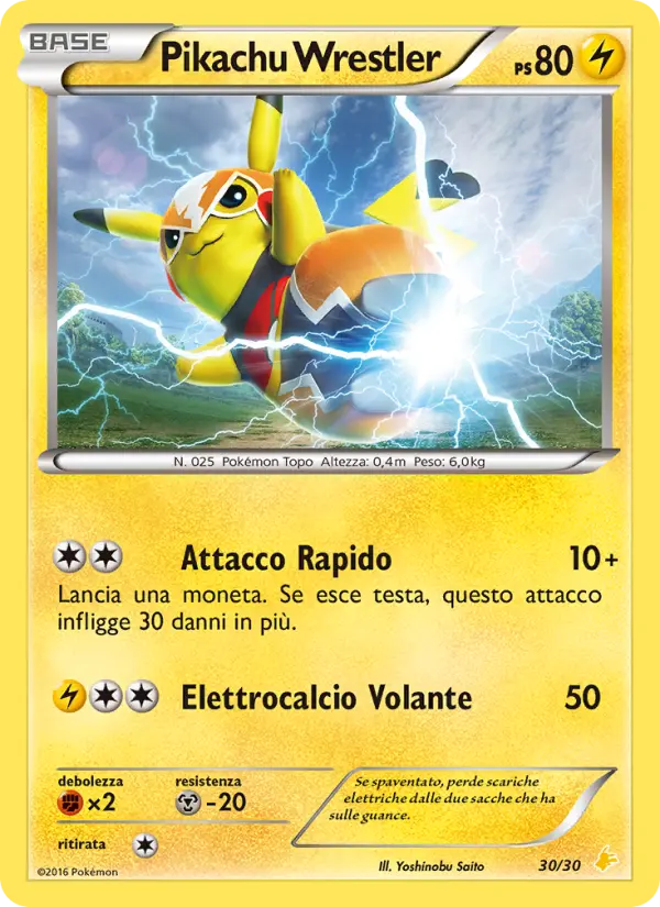 Pikachu wrestler, XY trainer Kit (Pikachu Libre) No. 30