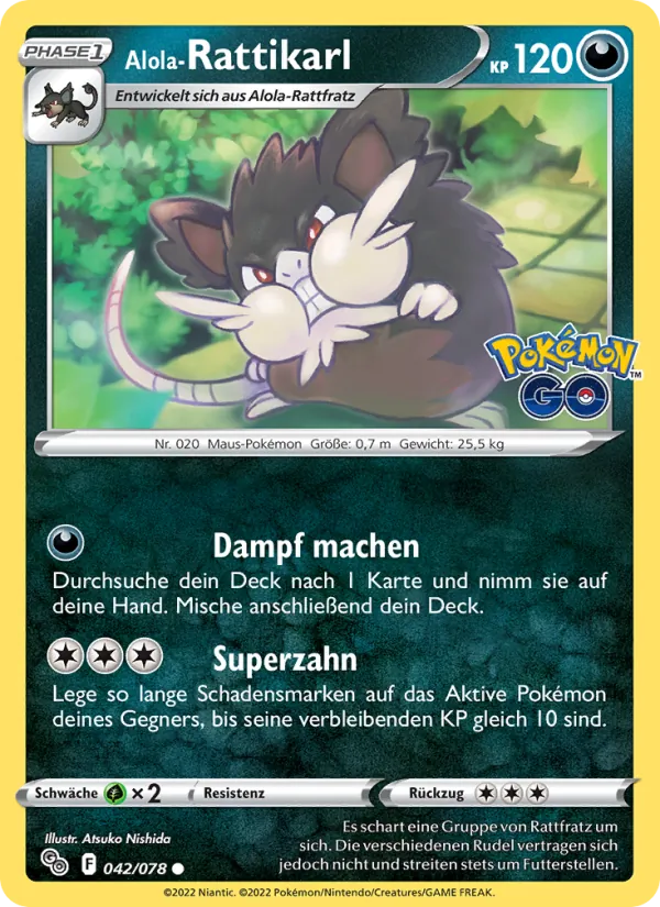Alola-Rattikarl, Pokémon GO No. 042
