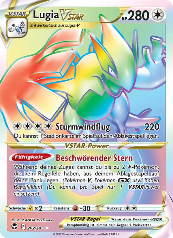 Lugia VSTAR, Silberne Sturmwinde Nº 202