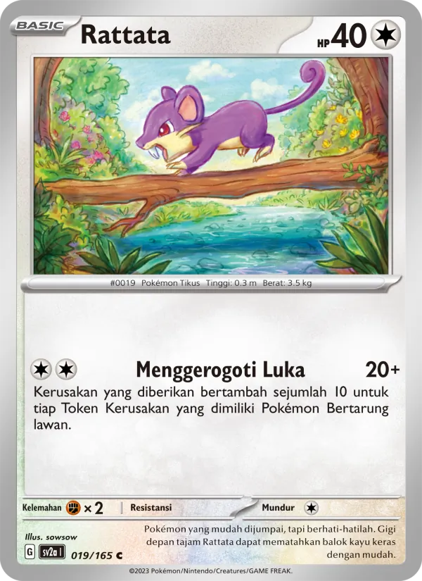 Rattata, Kartu Pokémon 151 No. 019