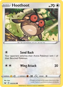 Hoothoot, Sword & Shield No. 143 Normal
