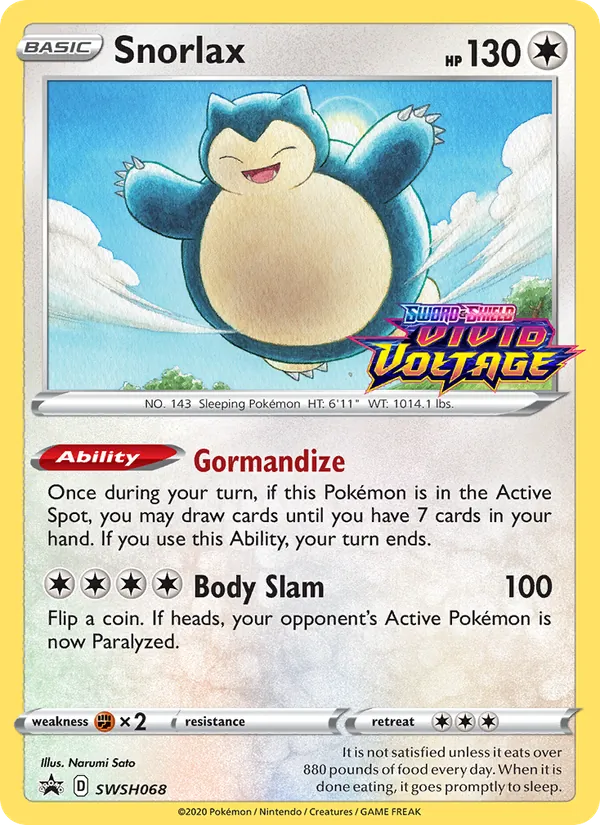 Snorlax, SWSH Black Star Promos No. SWSH068
