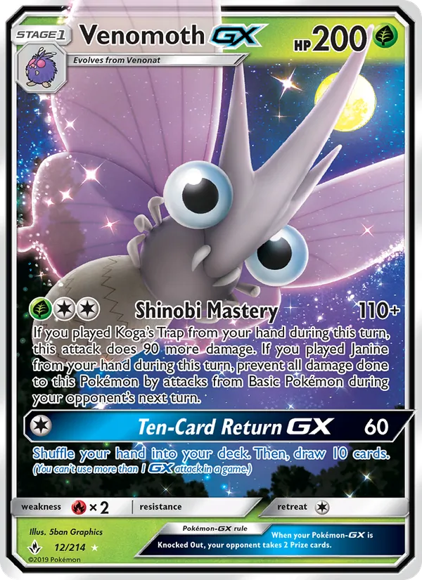 Venomoth GX, Unbroken Bonds No. 12