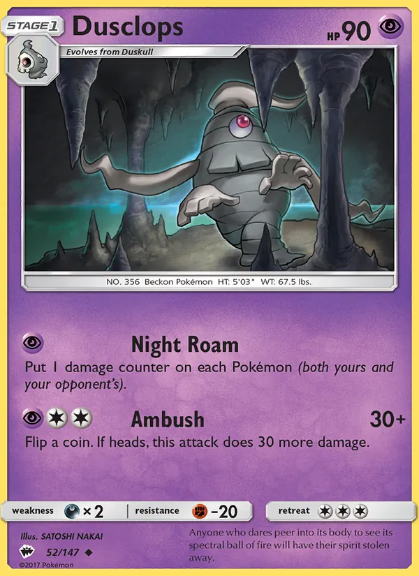Dusclops, Burning Shadows Nº 52