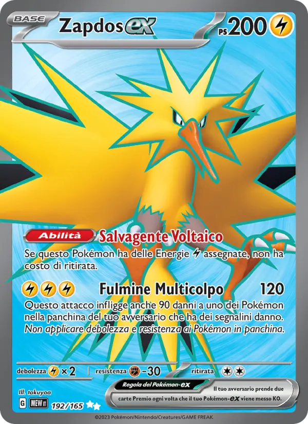Zapdos-ex, 151 Nº 192