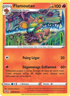 Flamoutan, Poing de Fusion No. 38 Normal