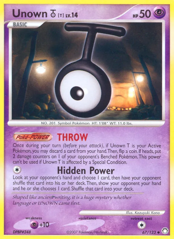 Unown T, Mysterious Treasures Nº 67