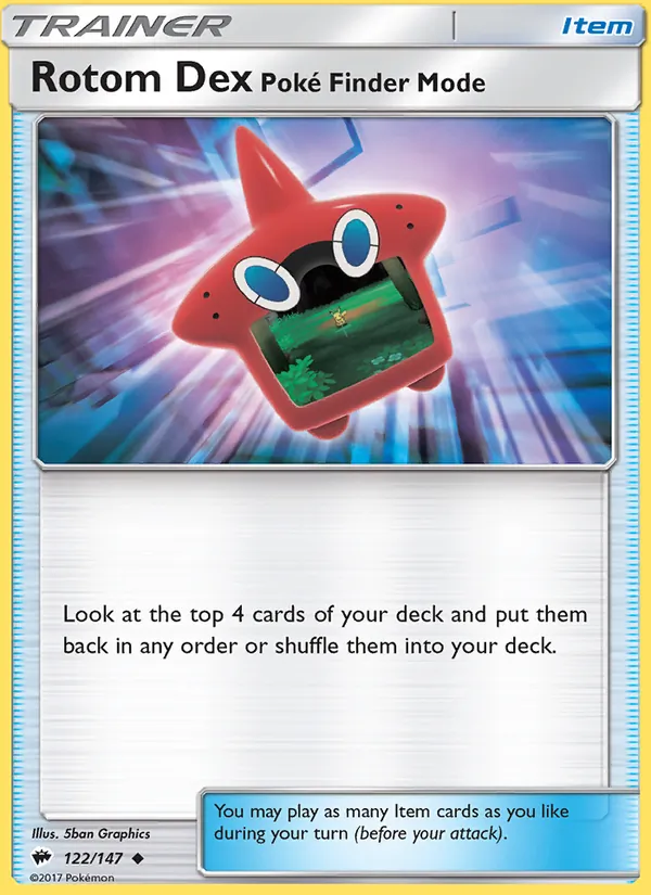 Rotom Dex—Poké Finder Mode, Burning Shadows Nº 122