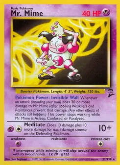 Mr. Mime, Base Set 2 Nº 27 Normal